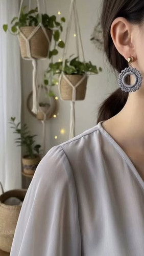 گوشواره قلاب بافی